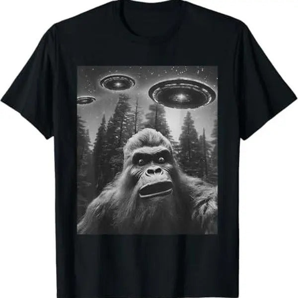 Funny Graphic Tee For Men Women Big.foot Sasquatch Alien UFO T-Shirt Hoodie, Sweatshirt | HypeDripTees.com