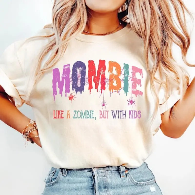 Funny Halloween Shirt for Mom T-shirt Halloween T Shirt for Halloween Mombie shirt Gift for Mom who loves Halloween and...