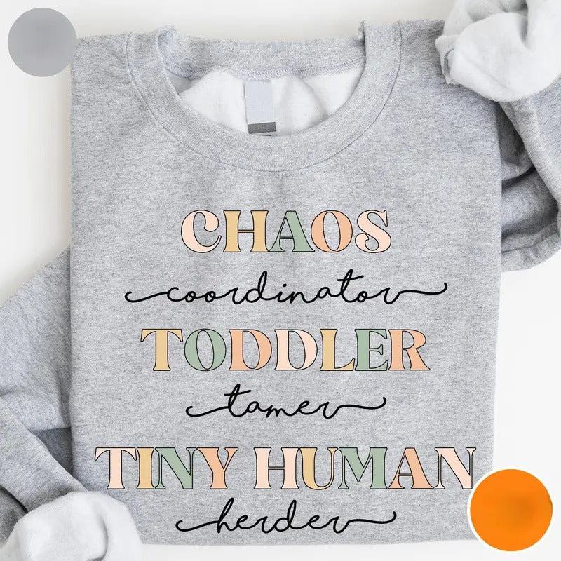 Funny Mom Shirt Daycare Teacher Babysitter Childcare Shirt Nanny Shirt Kindergarten Teacher Chaos Coordinator Crewneck...