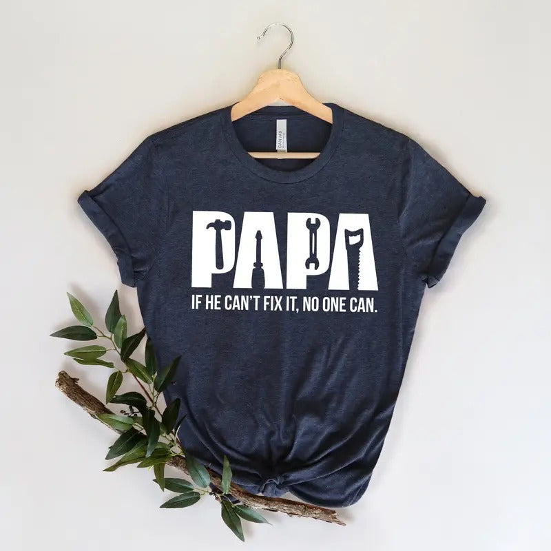 Funny Papa Birthday T-Shirt, Fixer of Things Shirt, Papa Tools Shirt, Papa Shirt,Papa can fix it tool box Shirt, Father's...