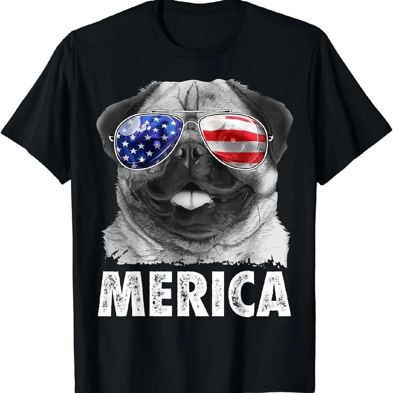 Funny Patriotic Pug T-Shirt For July Fourth Fans Hoodie, Sweatshirt | HypeDripTees.com