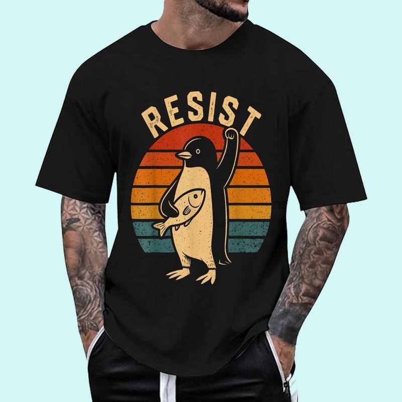 Funny Penguin Resist Penguins Protest Against Tariffs T-Shirt | Tee For Men and Women, Unisex Cotton Hoodie, Sweatshirt