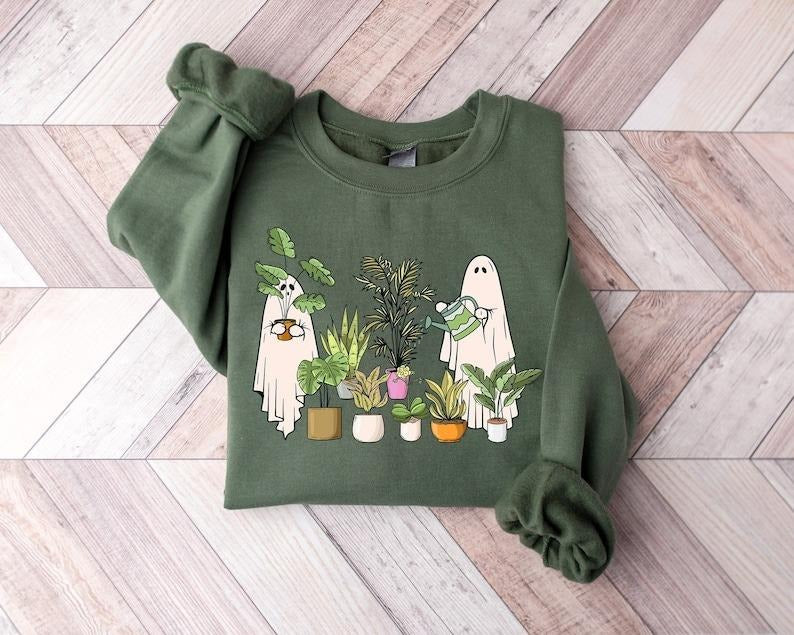 Funny Plant Ghost Halloween Plant Lady Shirt Plant Lover Ghost Spooky Gardener Shirt T-Shirts, Hoodie, Sweatshirt
