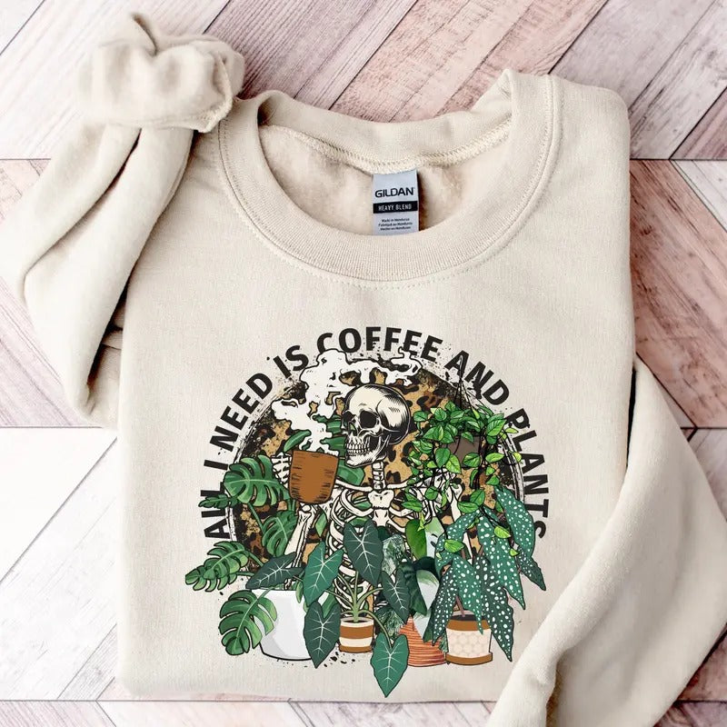 Funny Plant Ghost Sweatshirt, Halloween Plant Lady Shirt, Plant Lover Gift, Ghost Crewneck Sweatshirt, Spooky Gardener...