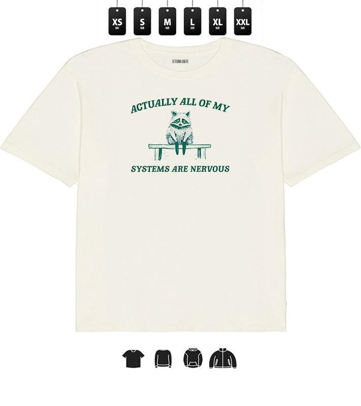 Funny Raccoon Meme Unisex Heavy Taped neck T-Shirt
