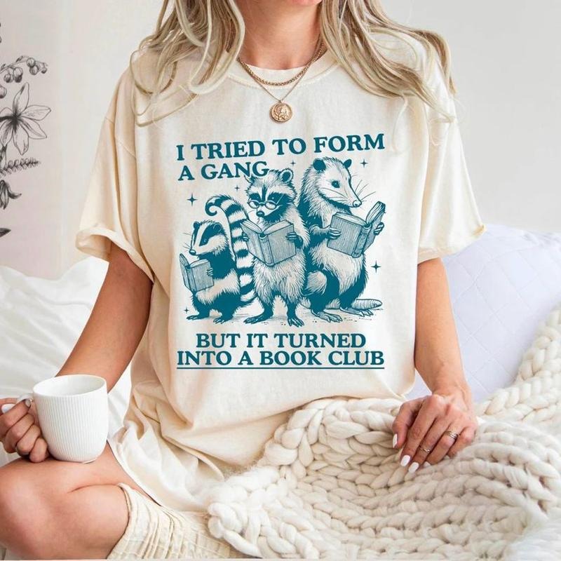 Funny Reading Shirt, I Tried to Form A Gang But It Turned Into A Book Club Sweatshirt, Retro Librarian Shirt, Book Club...