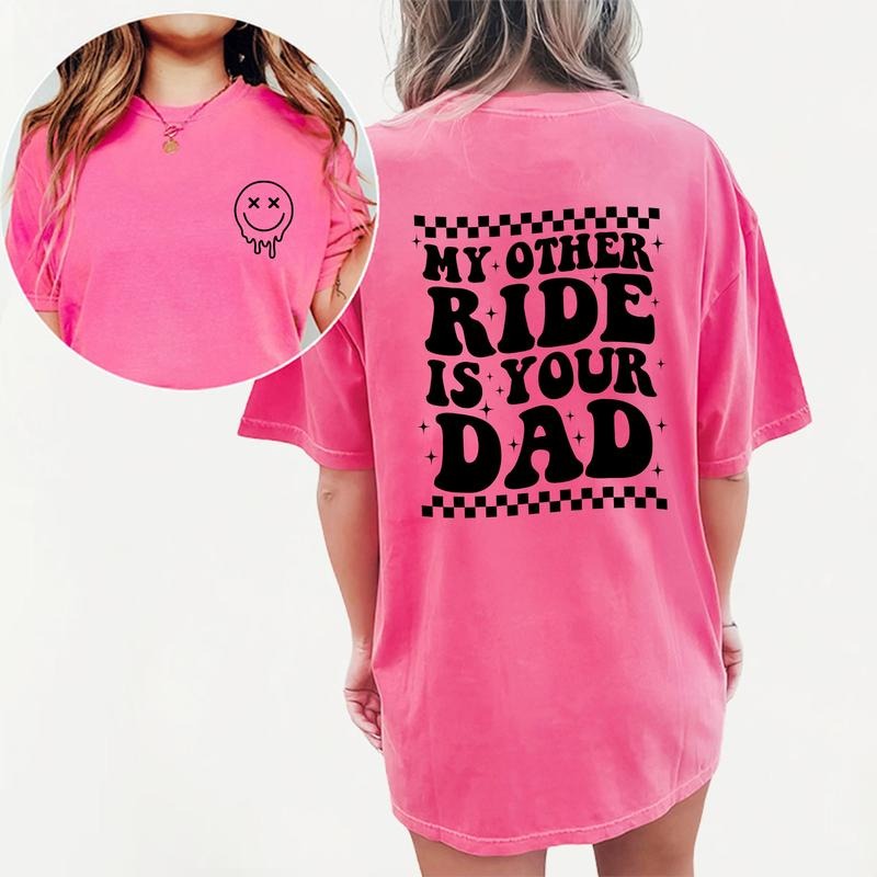 Funny Ride Women Tee, Humor Graphic Tee For Wife, Funny Wifey T-shirt, Women's Tops, Womenswear, Cotton Fabric Relaxed...