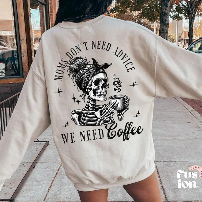 Funny Sarcastic Skeleton Mom Shirt, Coffee Lover Mom Shirt, Funny Sarcastic Quotes, Snarky Sarcastic Coffee Shirt, Trendy...