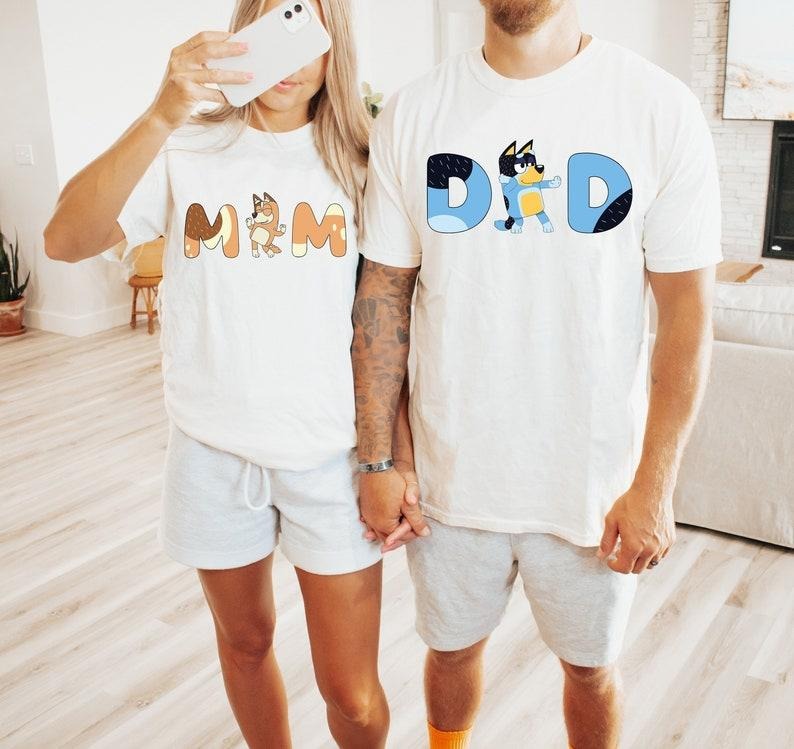Funny Shirt Dad, Bluey Family Shirt Casual Comfort Womenswear Bottoms Hoodie, Sweatshirt | HypeDripTees.com