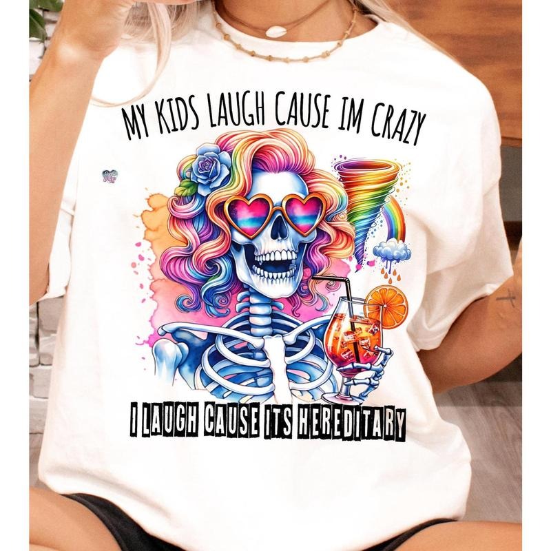 Funny Skeleton Mom Shirt Clipart Sarcastic Housewife Shirt Trendy Quotes, Completely Unhinged Mental Health Tee Mother...