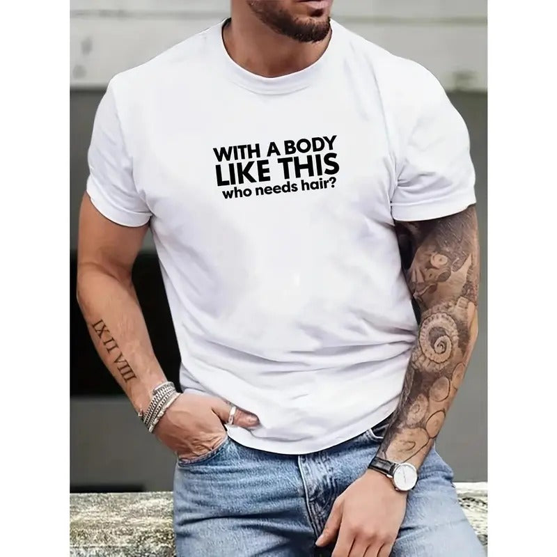 Funny Slogan Pattern Print Men's Comfy T-shirt, Graphic Tee Men's Summer Outdoor Clothes, Men's Clothing, Tops For Men...