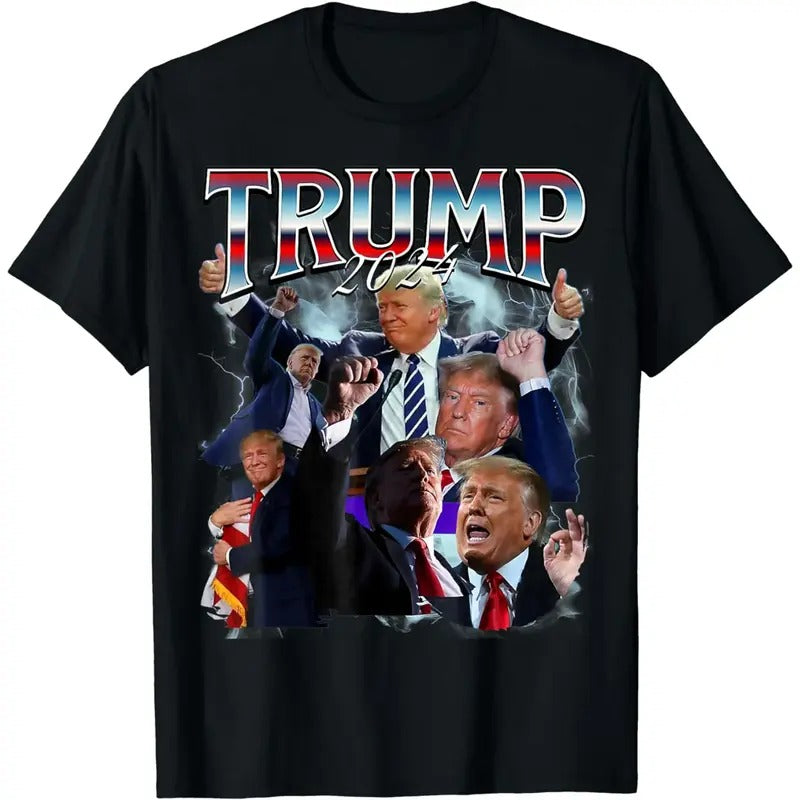 Funny Trump 2024 90s Trendy Fnny Style Men Women T-Shirt, Cotton Fabric Unisex Classic Top Hoodie, Sweatshirt