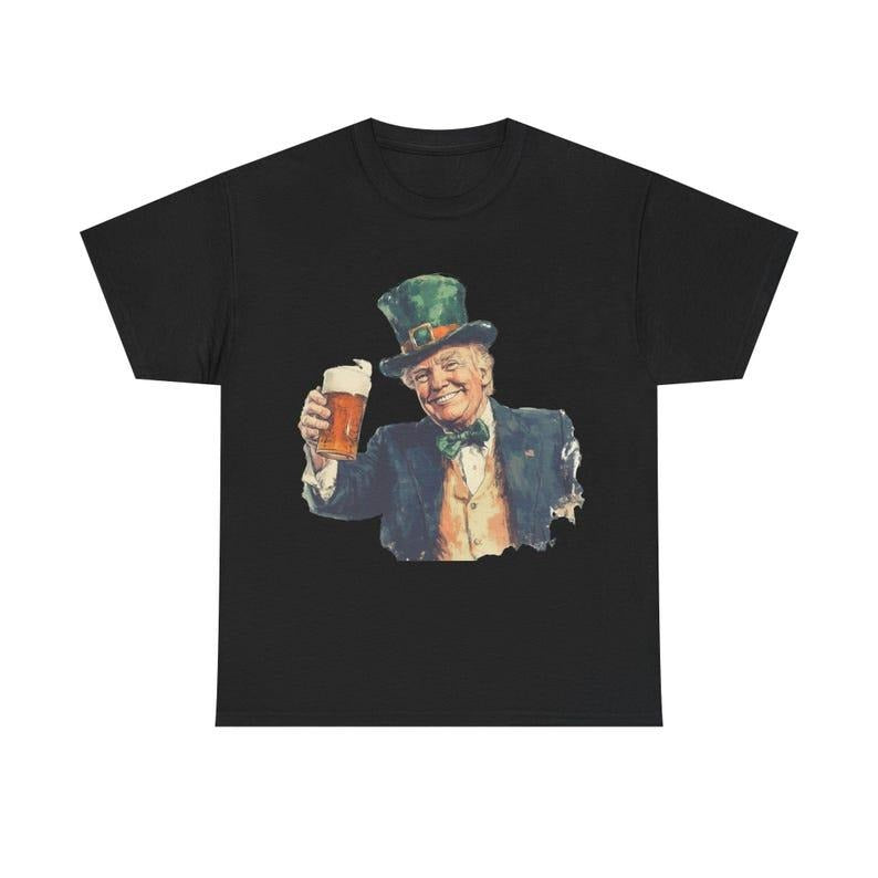 Funny Trump St Patrick's Day Unisex Tee, Irish Green Clover Shirt, Political Humor Gift, Men Women Irish Pride Apparel,...