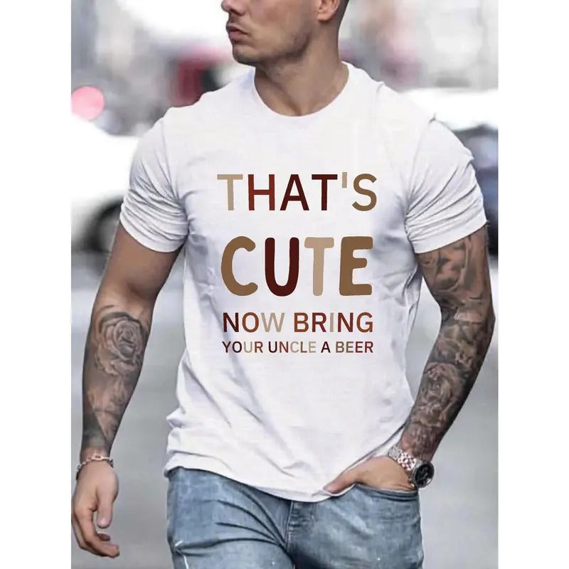 Funny Uncle Print Tee Shirt, Tees For Men, Casual Short Sleeve T-shirt For Summer Made in USA Hoodie, Sweatshirt