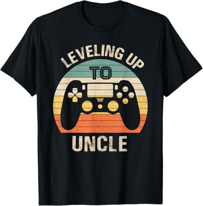 Funny Uncle Shirts, Gifts For Uncle, Leveling Up To Uncle 2024 Funny Video Gamer Vintage T-Shirt