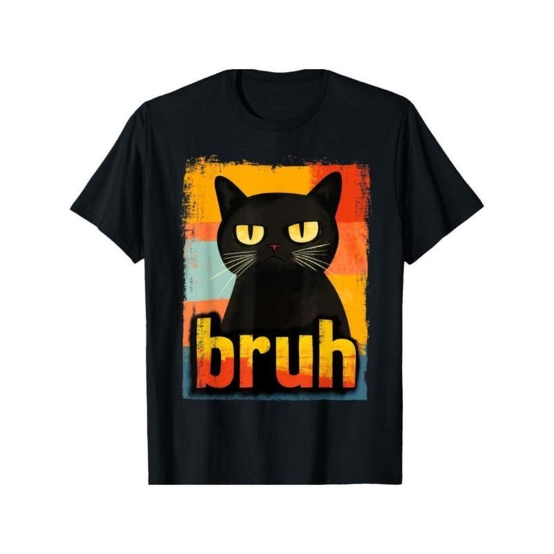 Funny cat brother meme graphic t-shirt, soft cotton, casual fit, machine washable - featuring a cat graphic, unisex...