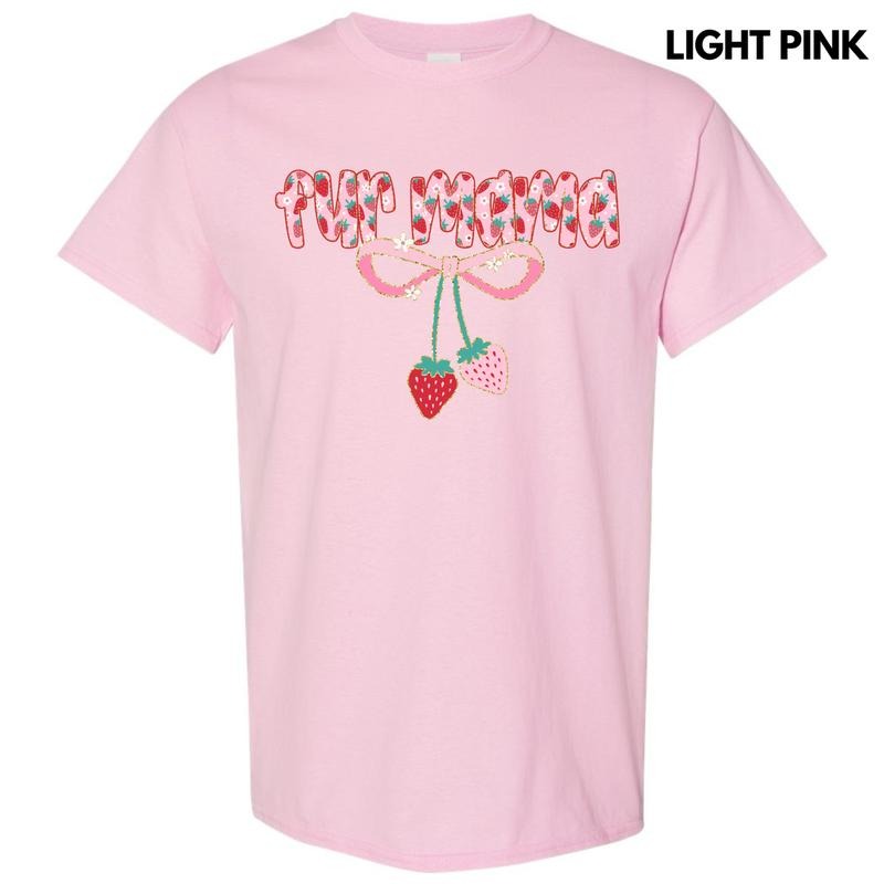 Fur Mama Strawberry Coquette Gildan Short Sleeve T-Shirt 'NLB' Hoodie, Sweatshirt | HypeDripTees.com