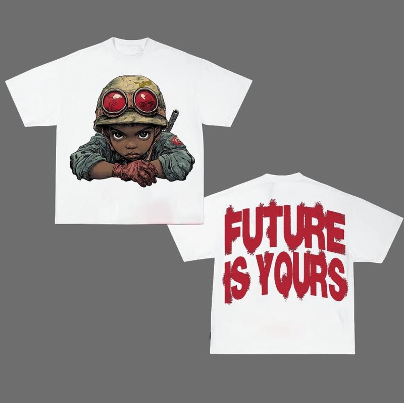 Future Is Your Big Face Fashion Flame GraphicT Shirt Y2k Design New Streetwear Hoodie, Sweatshirt | HypeDripTees.com