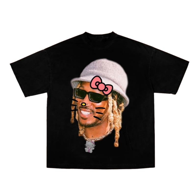 Future Kitty Purple Rap Tee Shirt for Men - Streetwear Top - Summer, Womenswear Hoodie, Sweatshirt | HypeDripTees.com