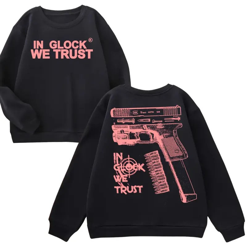 GILDAN IN GLOCK WE TRUST Hoodie - Full Color Double Sided Sweatshirt for Men and Women T-Shirts | HypeDripTees.com