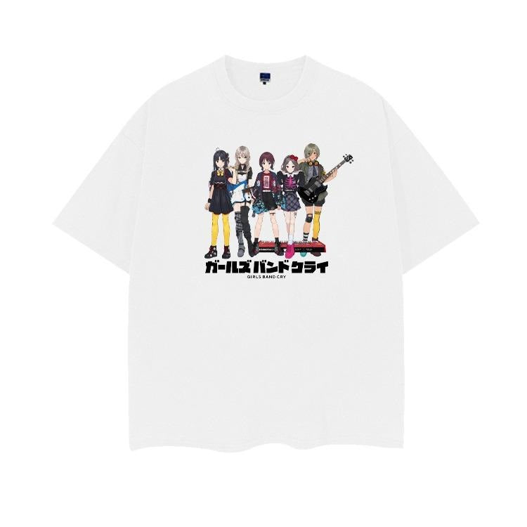 GIRLS BAND CRY "GBC" Vintage Oversized Tee Anime T-shirt 100% Cotton Original Design Men's Top White Casual Hoodie,...