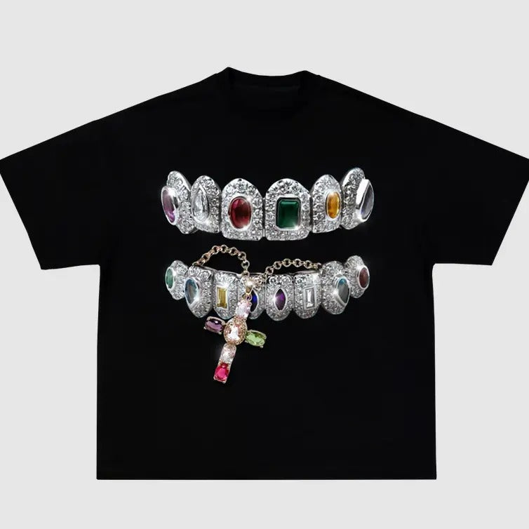 GRILLZ CROSS Chain Garment Dyed Boxy Ultra Cotton Shirt Hoodie, Sweatshirt | HypeDripTees.com