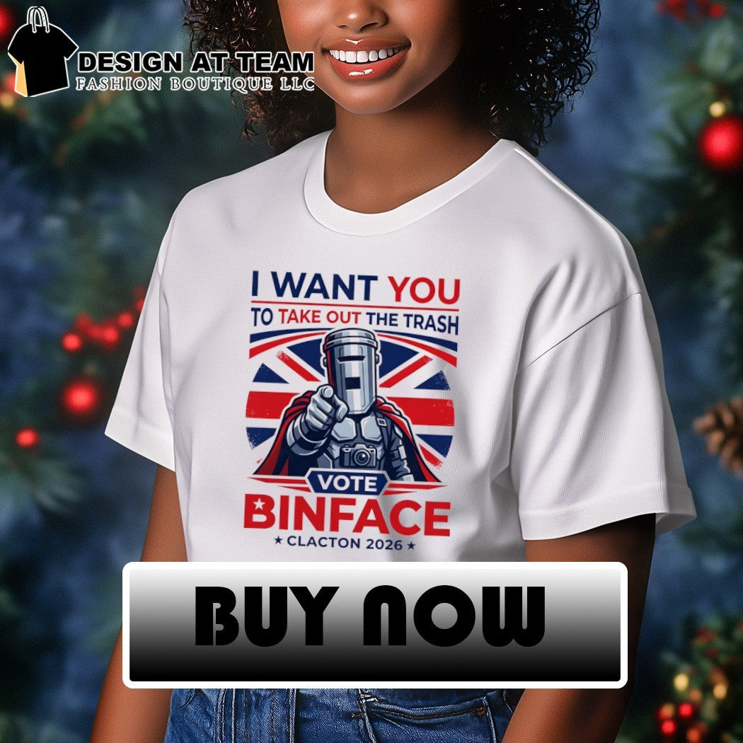 Binface Clacton point I Want You To Take Out The Trash Vote Binface Clacton 2026 UK flag Political shirt