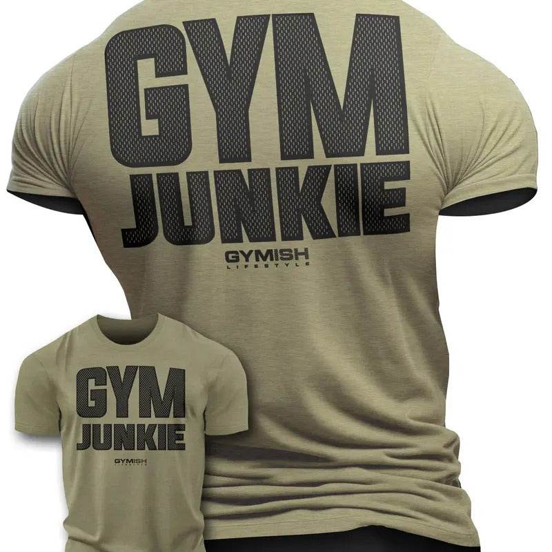 GYMISH Gym Junkie Back Design Funny Workout Gym T-Shirt for Men Hoodie, Sweatshirt | HypeDripTees.com