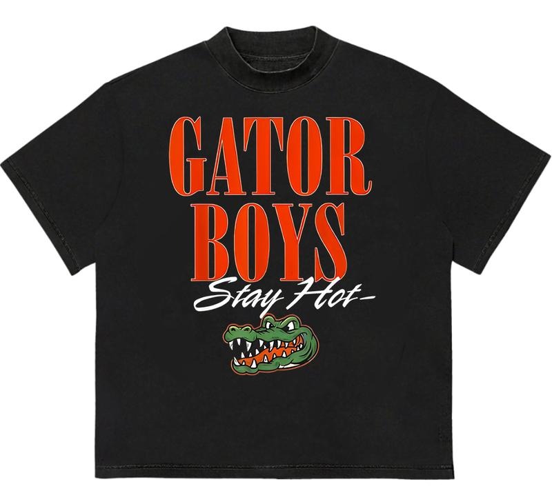 Gaator Boys Shirt Crocodile Football Cheer Tshirt Graphic Tee Unisex Vintage 90s Gift For Men Hoodie, Sweatshirt