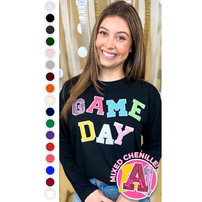 Game Day Sequin Funky Mix Long Sleeve T-Shirt Hoodie, Sweatshirt | HypeDripTees.com