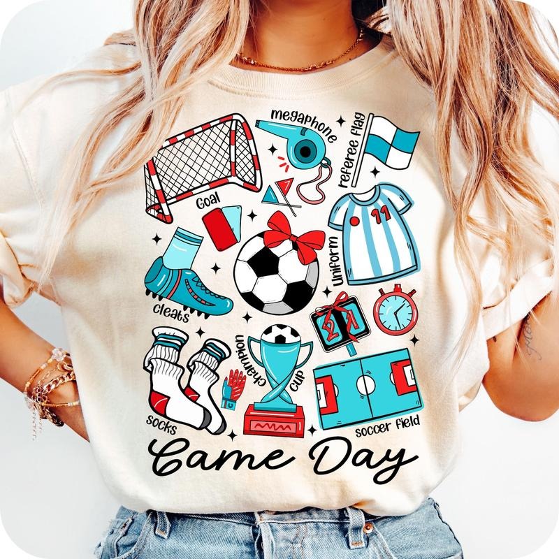 Game Day Soccer Coquette T- Shirt, Retro Soccer T- Shirt, Soccer Bow T- Shirt, Soccer Mama T- Shirt Comfort Colors...