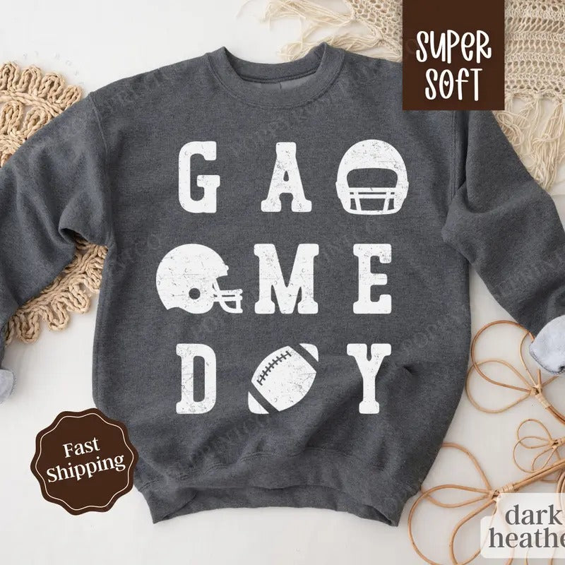 Gameday Football Sweatshirt, Game Day Football Crewneck, Womens Sweatshirt, Fall Sweater T-Shirts, Hoodie | HypeDripTees.com