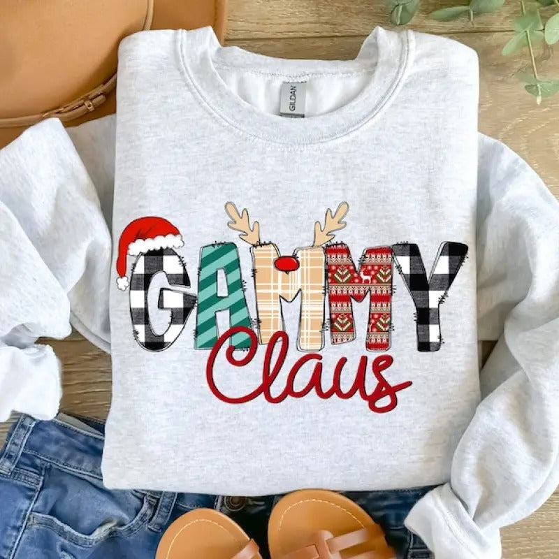 Gammy Claus Sweatshirt, Gammy Christmas Shirt, Gammy Claus Shirt, Grandma Christmas Shirt, Grandma Christmas Gift, Xmas...