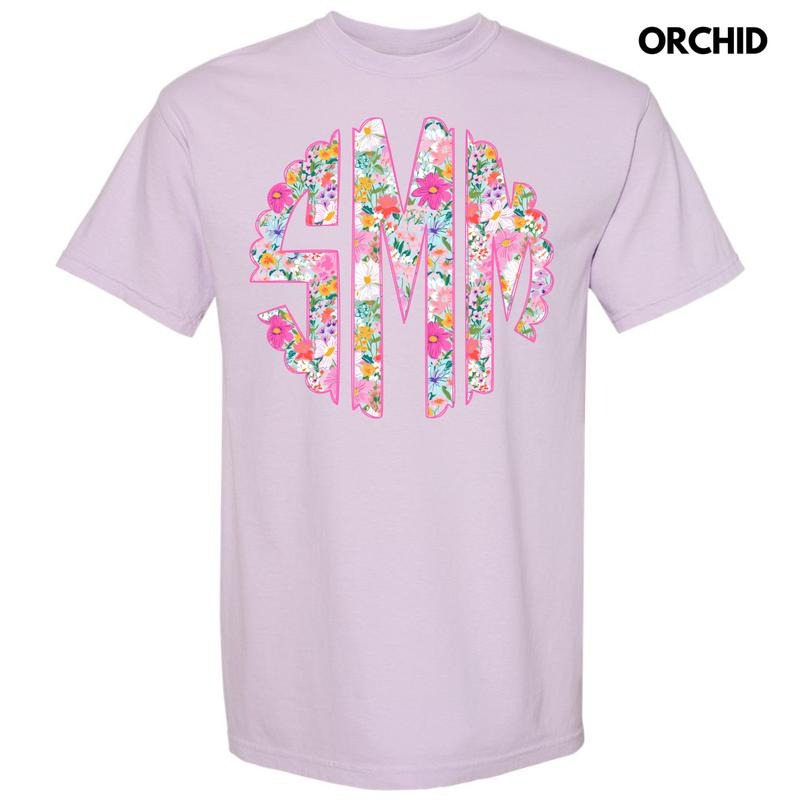 Garden Girl Monogram Comfort Colors T-Shirt 'NLB' Hoodie, Sweatshirt | HypeDripTees.com