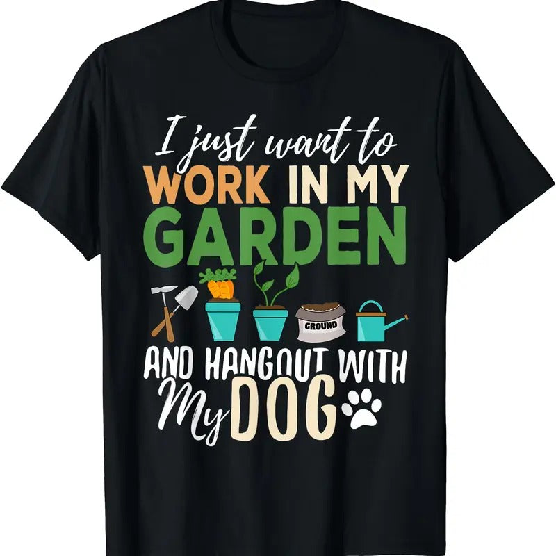 Gardening T-Shirt Dog Lover Gardener Garden Pet Gift Plants T-Shirt Hoodie, Sweatshirt | HypeDripTees.com