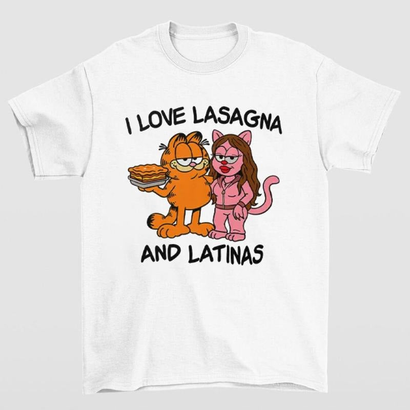 Garfield I Love Lasagna And Latinas Shirt Quirky Design for Nostalgic Fans Hoodie, Sweatshirt | HypeDripTees.com