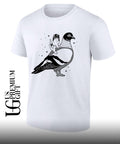 Gary the cat riding a Pigeon shirt