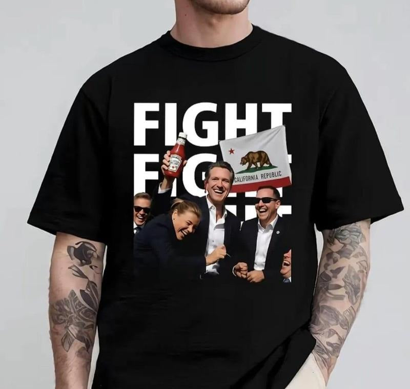 Gavin Newsom 2028 Shirt, Gavin Newsom Fight Fight Fight Shirt, Political Campaign Shirt Hoodie, Sweatshirt | HypeDripTees.com