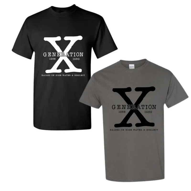 Gen X Colors Shirt, Generation X Shirt, Raised on Hose Water and Neglect Shirt Hoodie, Sweatshirt | HypeDripTees.com