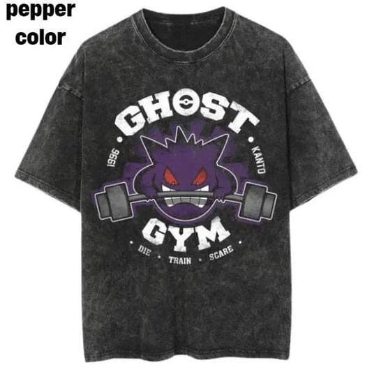 Gengar Gym Ghost Shirt, Gengar Vintage Tee , Gengar Shirt, Gengar Merch, Gym Shirt, Anime Pokemon Shirt, Pokemon Merch, Manga Shirt, Pokemon for fan, Gift for him, Gift for her Menswear Top Streetwear Shortsleeve Underwear Tshirt Crewneck Round Neck