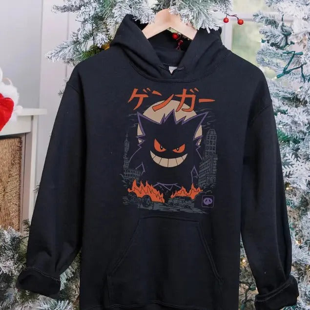 Gengar Dark Ghost Kaiju Japanese Japanese Anime Movie Film Nerd Gaming Novelty Funny Gengar Japan Anime T-Shirts, Hoodie, Sweatshirt