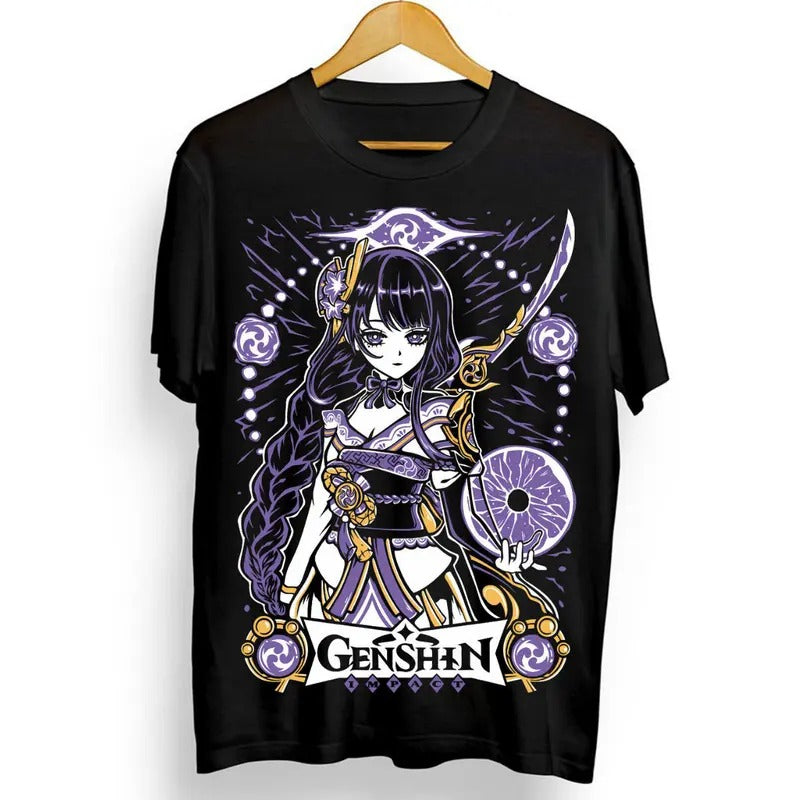 Genshin Impact Raiden Shogun T-shirt Anime Unisex Harajuku T-Shirt Tee ALL SIZES Hoodie, Sweatshirt | HypeDripTees.com