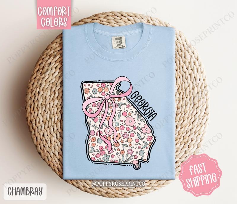 Georgia Comfort Colors State Tshirt, Cute Georgia Shirt, Georgia Tshirt, Georgia Shirt Hoodie, Sweatshirt | HypeDripTees.com