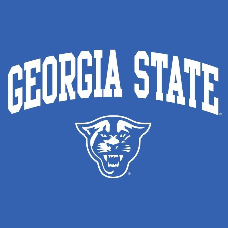 Georgia State Panthers Arch Logo Long Sve Shirt - Royal Vintage Unisex T-shirt Sweatshirt Hoodie | HypeDripTees.com