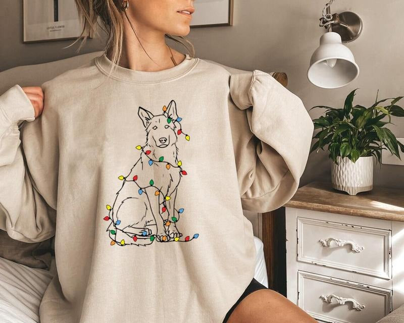 German Shepherd Christmas Sweatshirt, Christmas German Shepherd Shirt, Cute Dog Mom Sweatshirt, Dog Lover Family Gift Hoodie