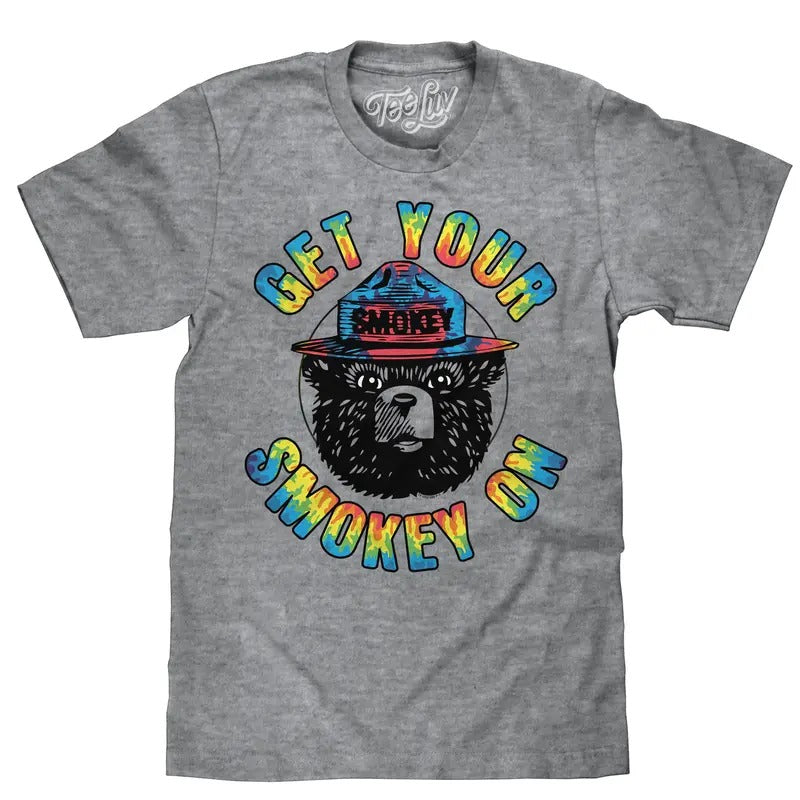 Get Your Smokey On Tie Dye T-Shirt - Gray Hoodie, Sweatshirt | HypeDripTees.com