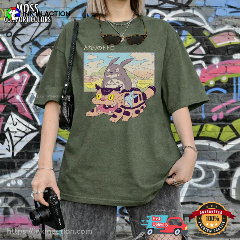 Ghibli My Neighbor Totoro Catbus Scene Comfort Colors Shirt