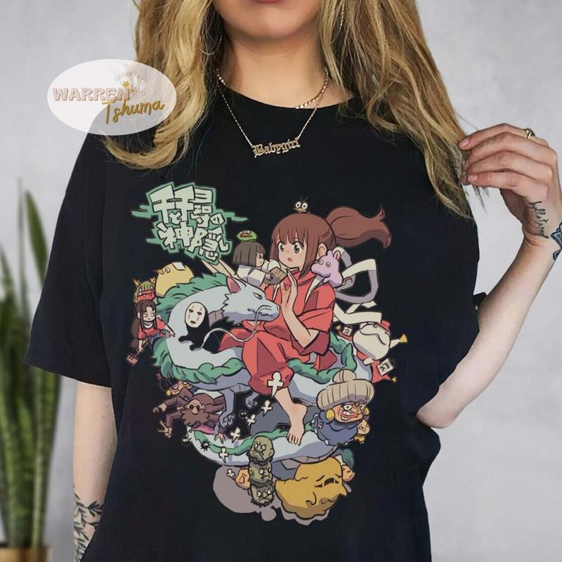 Ghibli Spirited Away Shirt, Studio Ghibli Shirt , Chihiro Haku No-face Shirt Hoodie, Sweatshirt | HypeDripTees.com
