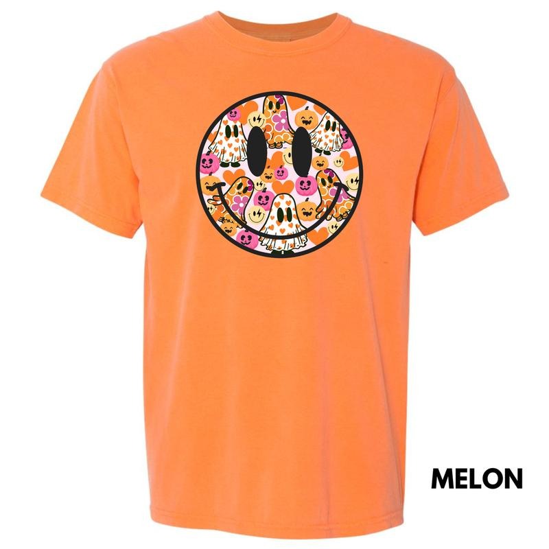 Ghost & Pumpkin Happy Face Comfort Colors T-Shirt 'NLB' Hoodie, Sweatshirt | HypeDripTees.com