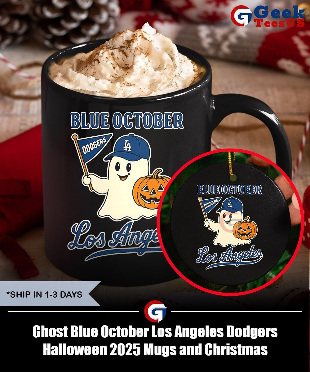 Ghost Blue October Los Angeles Dodgers Halloween 2025 shirt